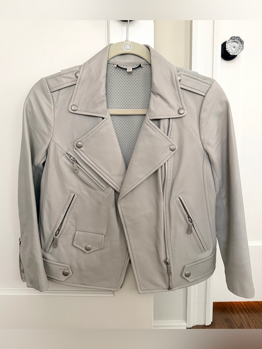 Rebecca Minkoff Wes Wes Cropped Leather & Neoprene Moto Jacket